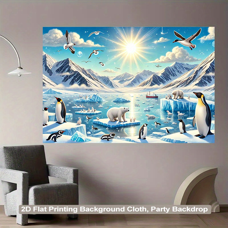 Exciting Antarctic Natural 2D Backdrop Fabric